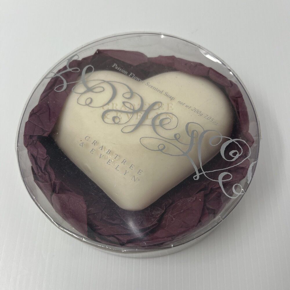 Crabtree‎ & Evelyn Passion Flower Vintage Soap Heart Shaped Large 7.05 oz New
